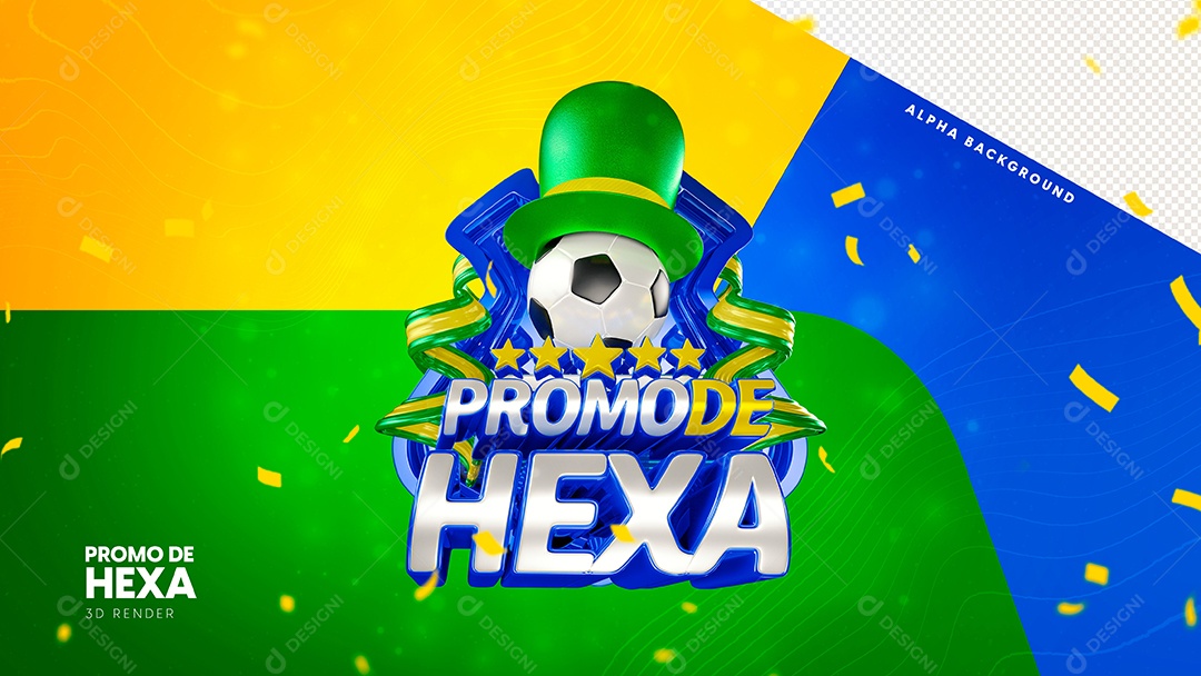 Selo 3D Para Composição Promo De Hexa PSD