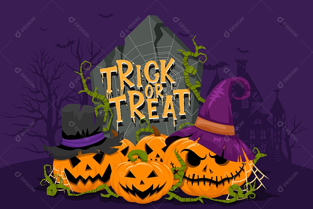 Feliz dia das bruxas doces ou travessuras Cartaz para convite