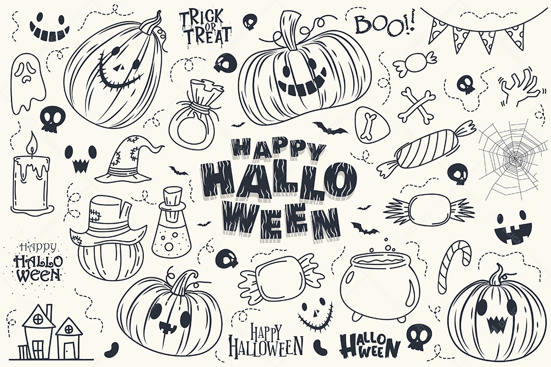 Feliz dia das bruxas doces ou travessuras Cartaz para convite