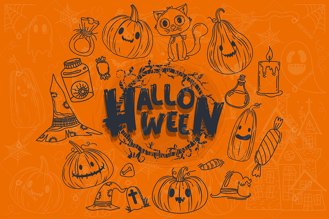 Feliz dia das bruxas doces ou travessuras Cartaz para convite