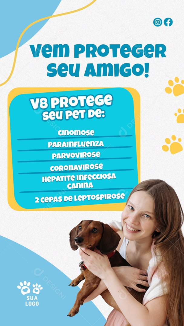 Vem Proteger Seu Amigo Petshop Social Media PSD Editável