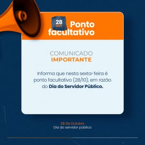 Ponto Facultativo Comunicado Aviso Social Media PSD Editável