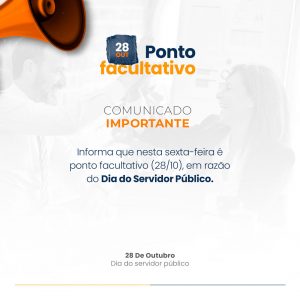 Ponto Facultativo Comunicado Aviso Social Media PSD Editável