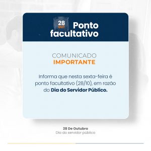 Ponto Facultativo Comunicado Aviso Social Media PSD Editável