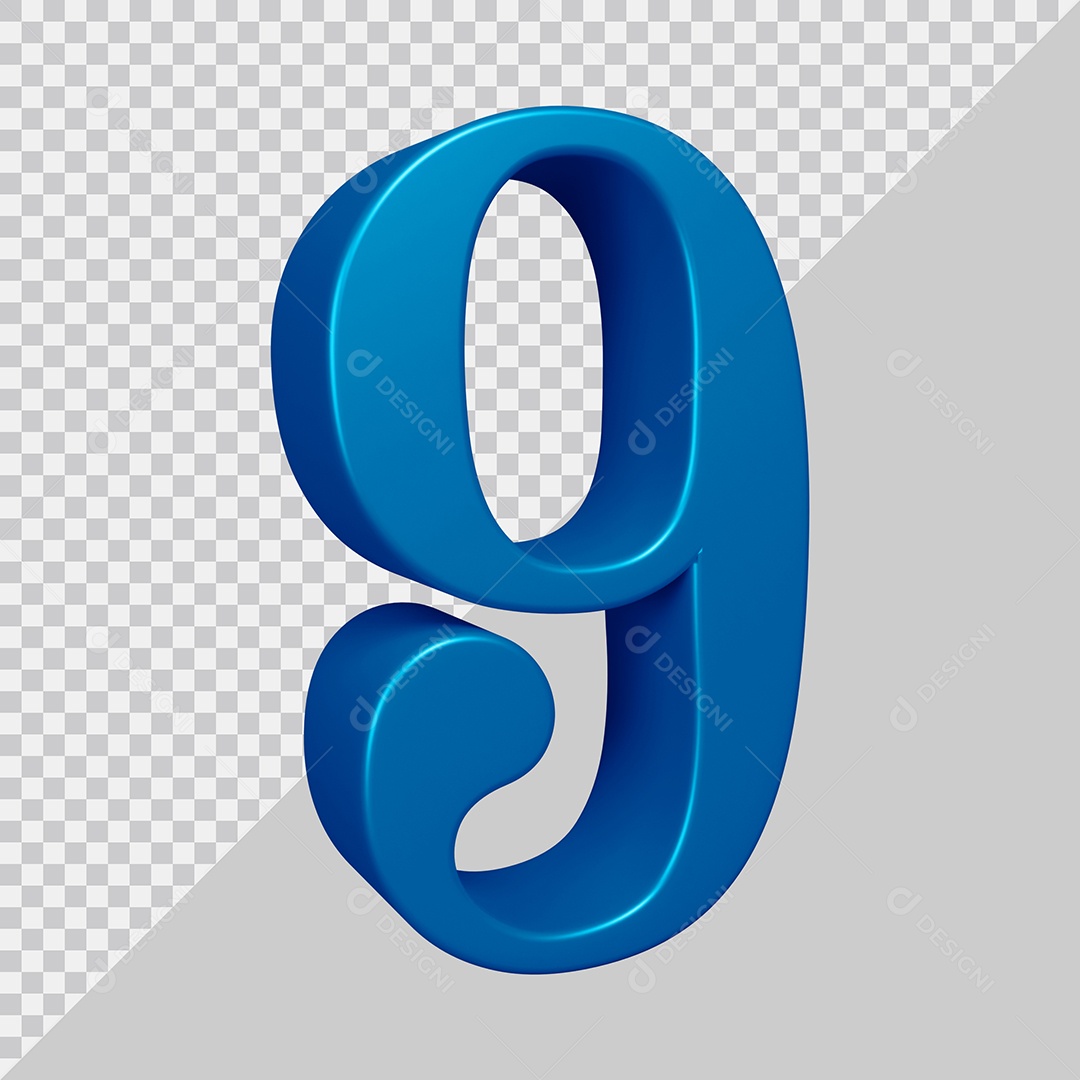 Elemento 3D Para Composição Número 9 Azul PSD