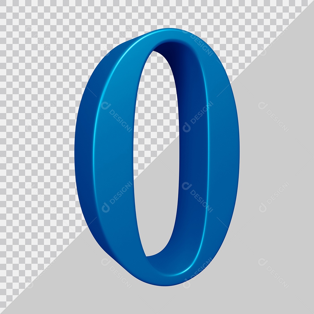 Elemento 3D Para Composição Letra O Azul PSD