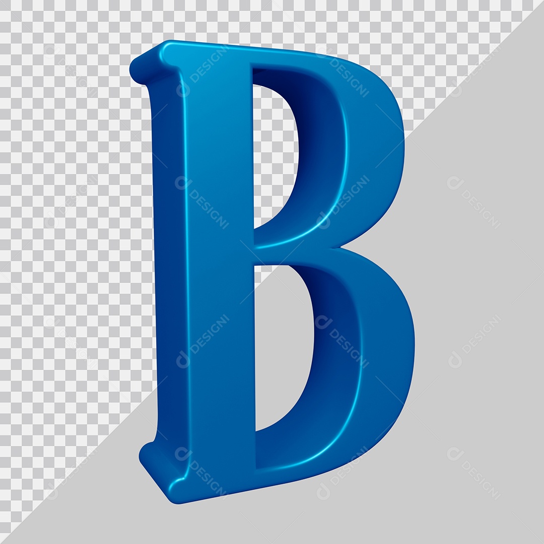 Elemento 3D Para Composição Letra B Azul PSD