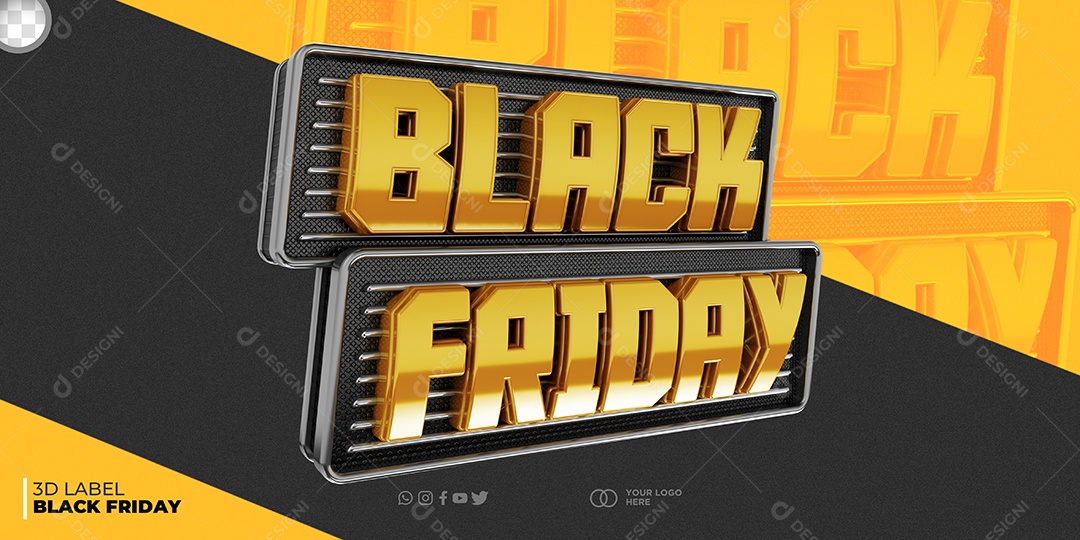 Selo 3D para Black Friday Campanhas Publicitarias PSD