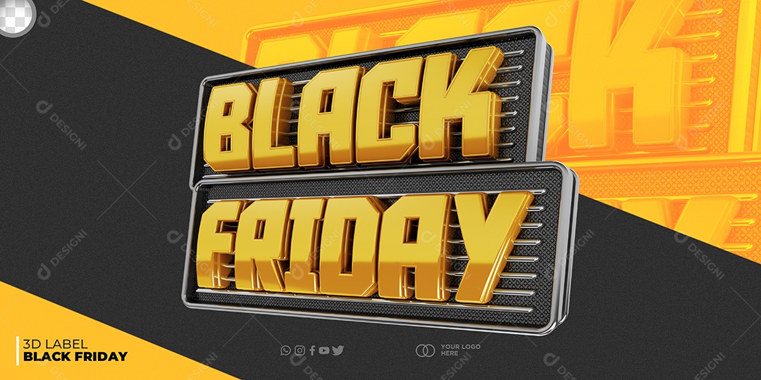 Selo 3D para Black Friday Campanhas Publicitarias PSD