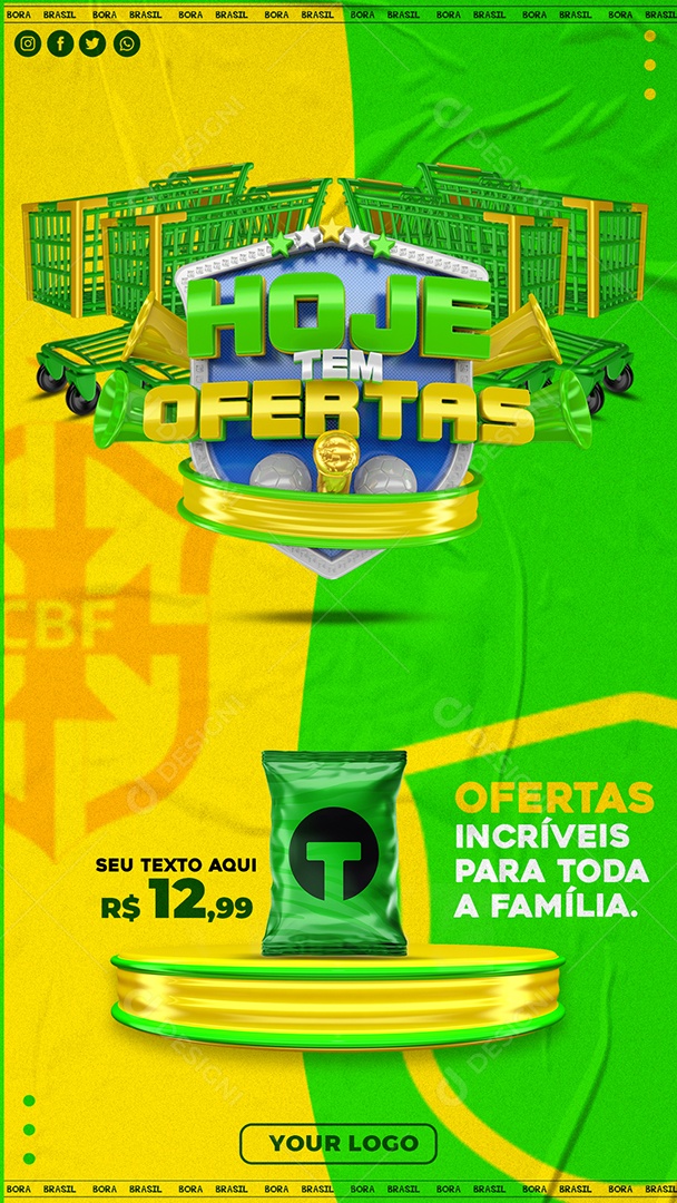 Story Hoje Tem Ofertas Venha Conferir Social Media PSD Editável