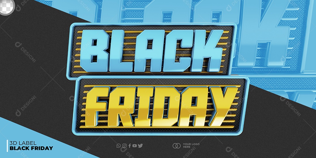 Selo 3D para Black Friday Campanhas Publicitarias PSD