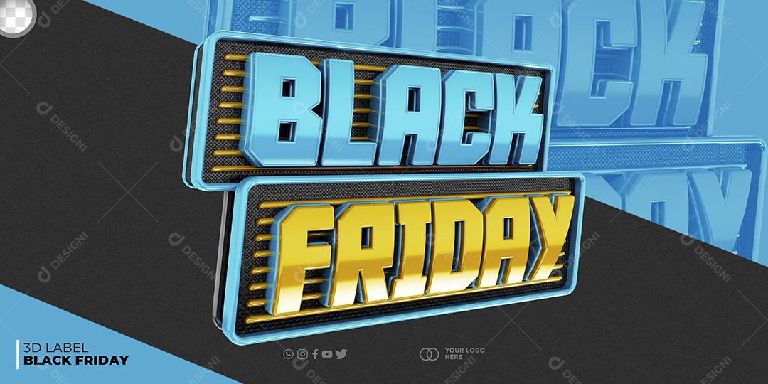 Selo 3D para Black Friday Campanhas Publicitarias PSD