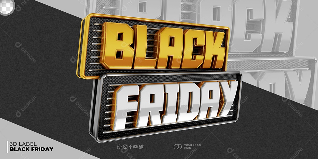 Selo 3D para Black Friday Campanhas Publicitarias PSD