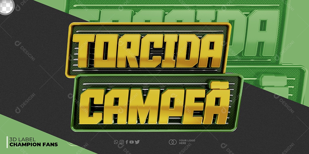 Selo 3D Torcida Campeã Copa do Mundo Qatar 2022 PSD