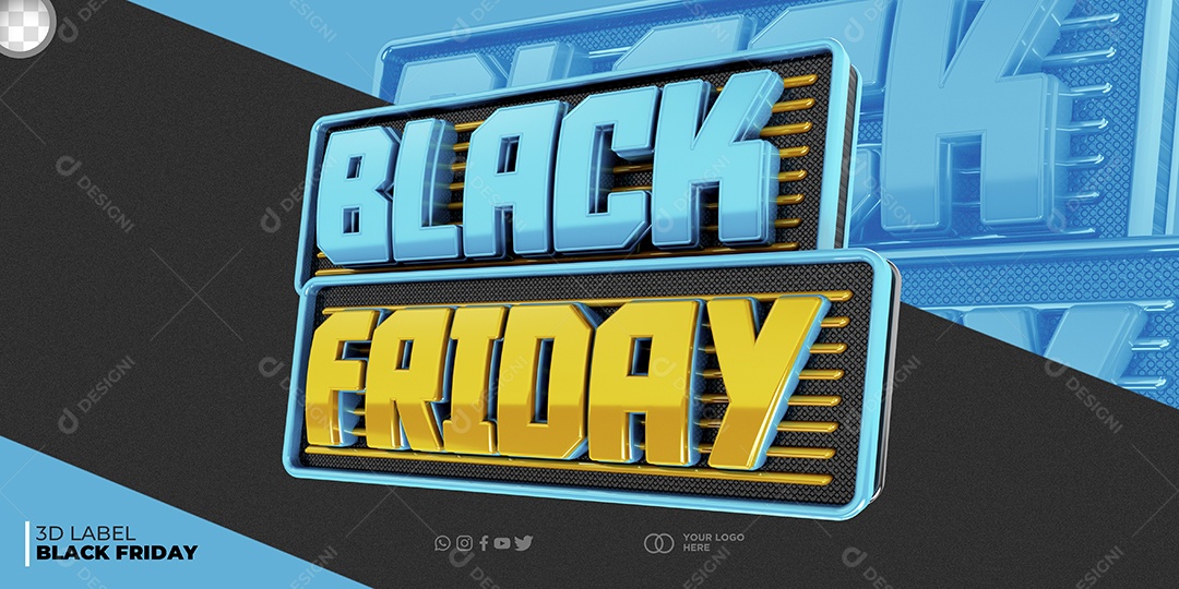 Selo 3D Para Black Friday Campanhas Publicitarias PSD