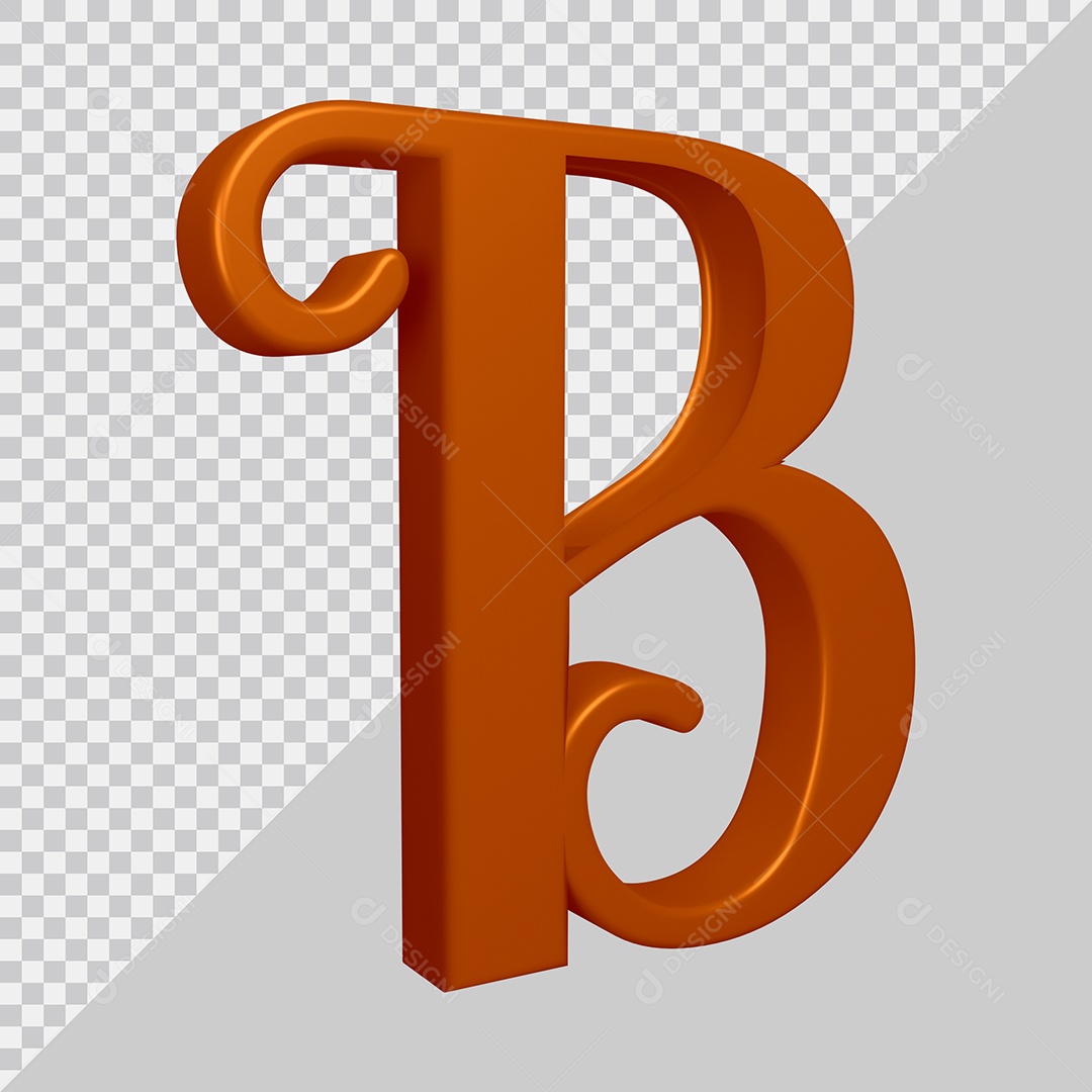 Elemento 3D Para Composição Letra B Marrom PSD