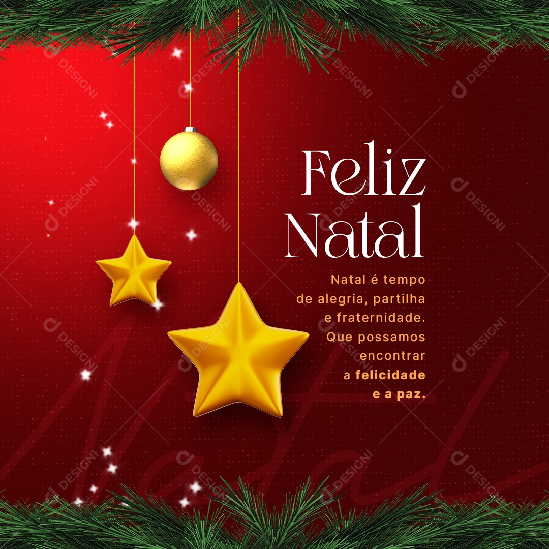 Natal é Tempo de Alegria Feliz Natal Social Media PSD Editável
