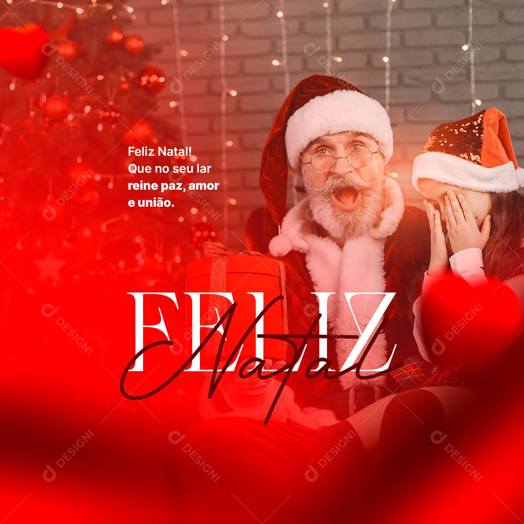 Que no Seu Lar Reine Paz Amor e União Feliz Natal Social Media PSD Editável