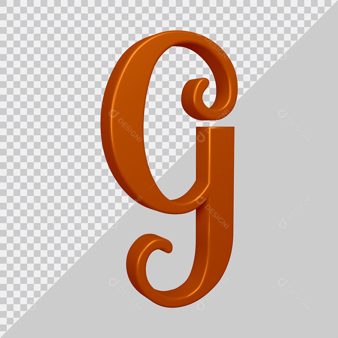 Elemento 3D Para Composição Letra G Marrom PSD