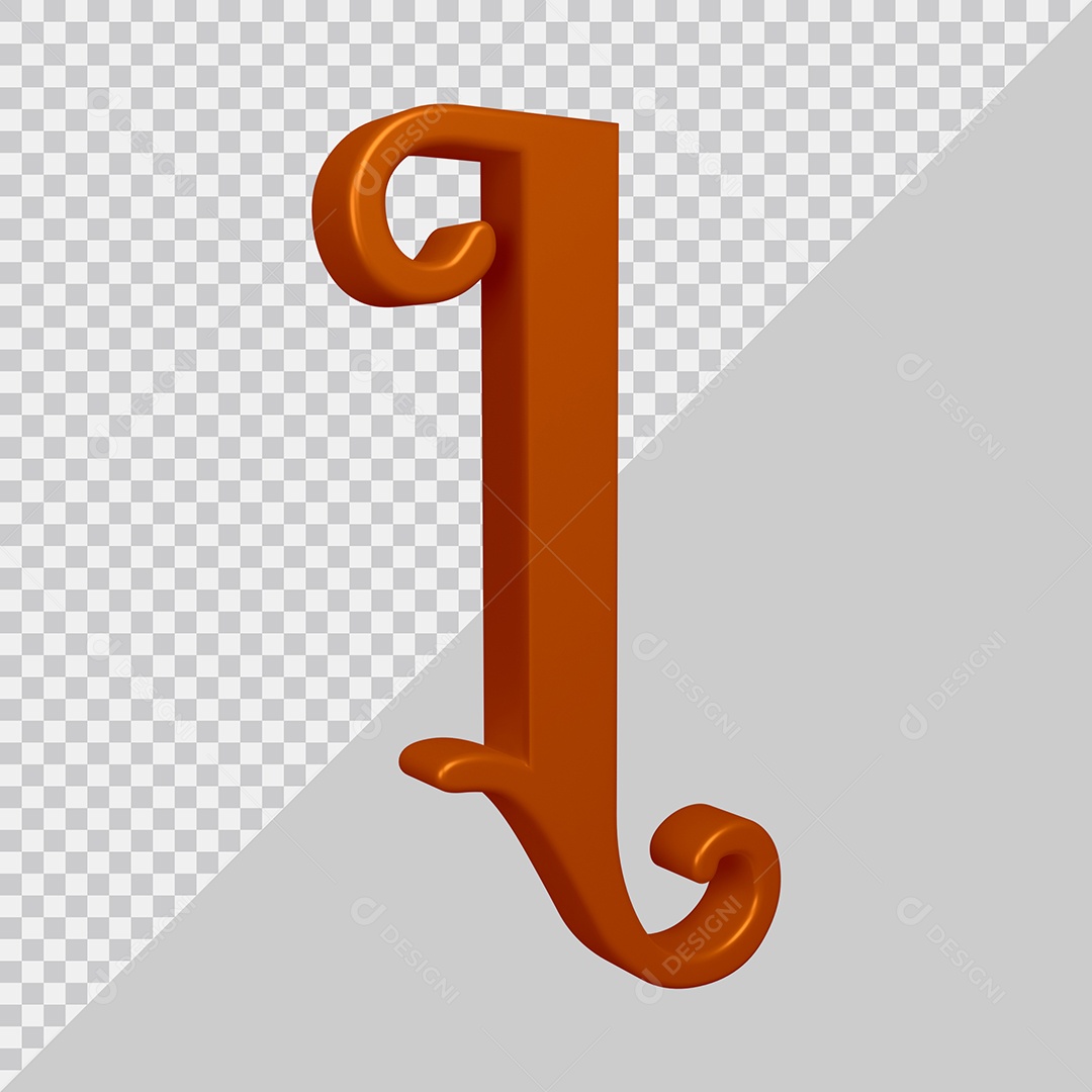 Elemento 3D Para Composição Letra L Marrom PSD