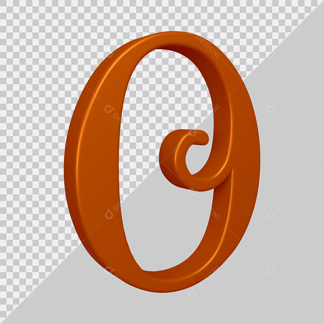 Elemento 3D Para Composição Letra O Marrom PSD
