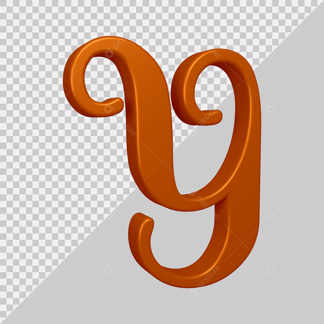 Elemento 3D Para Composição Letra Y Marrom PSD