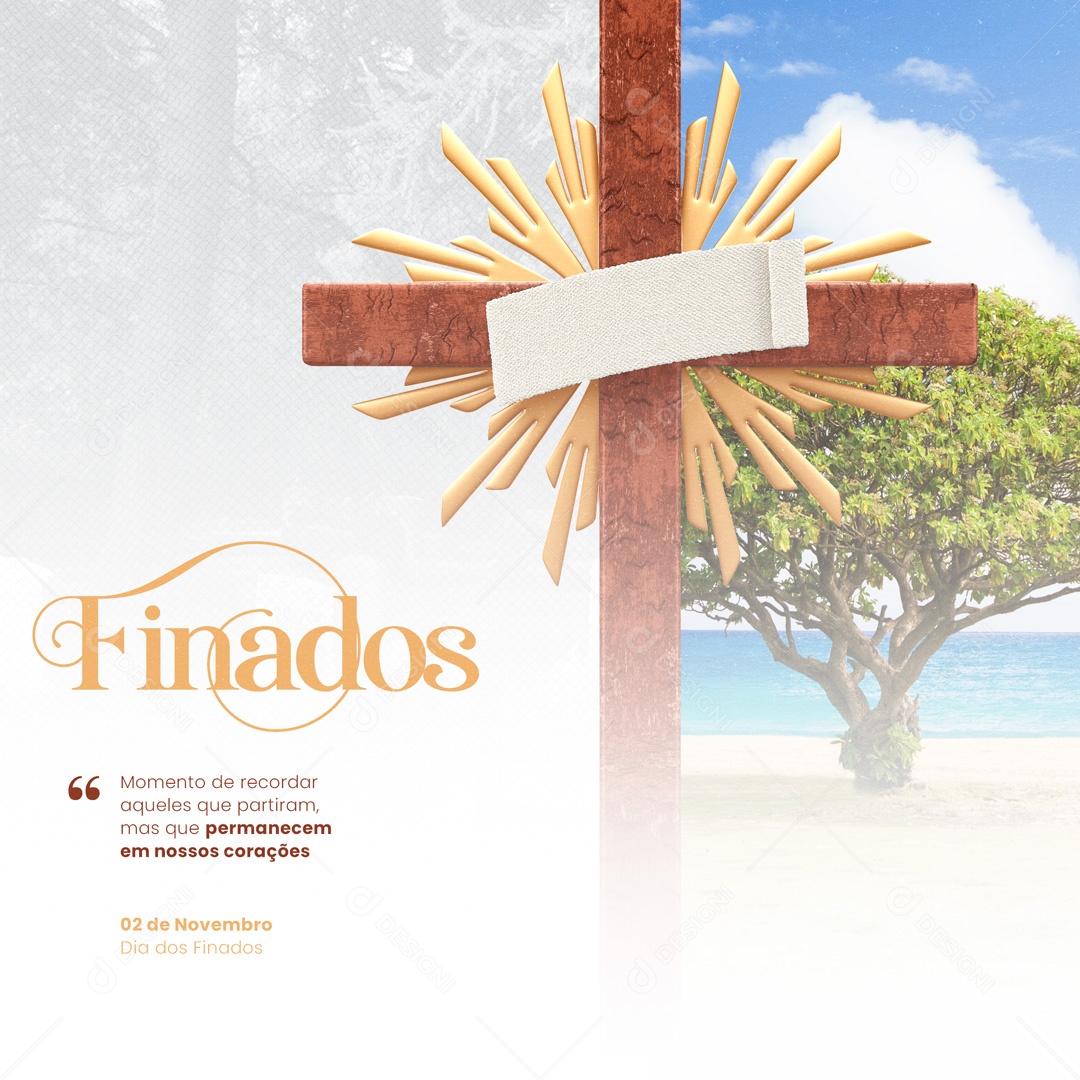 Dia de Finados 02 de Novembro Momento de Recordar Aqueles que Partiram Social Media PSD Editável
