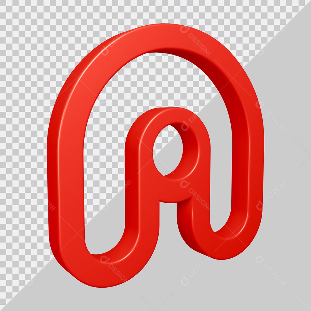 Elemento 3D Para Composição Letra A Vermelha PSD