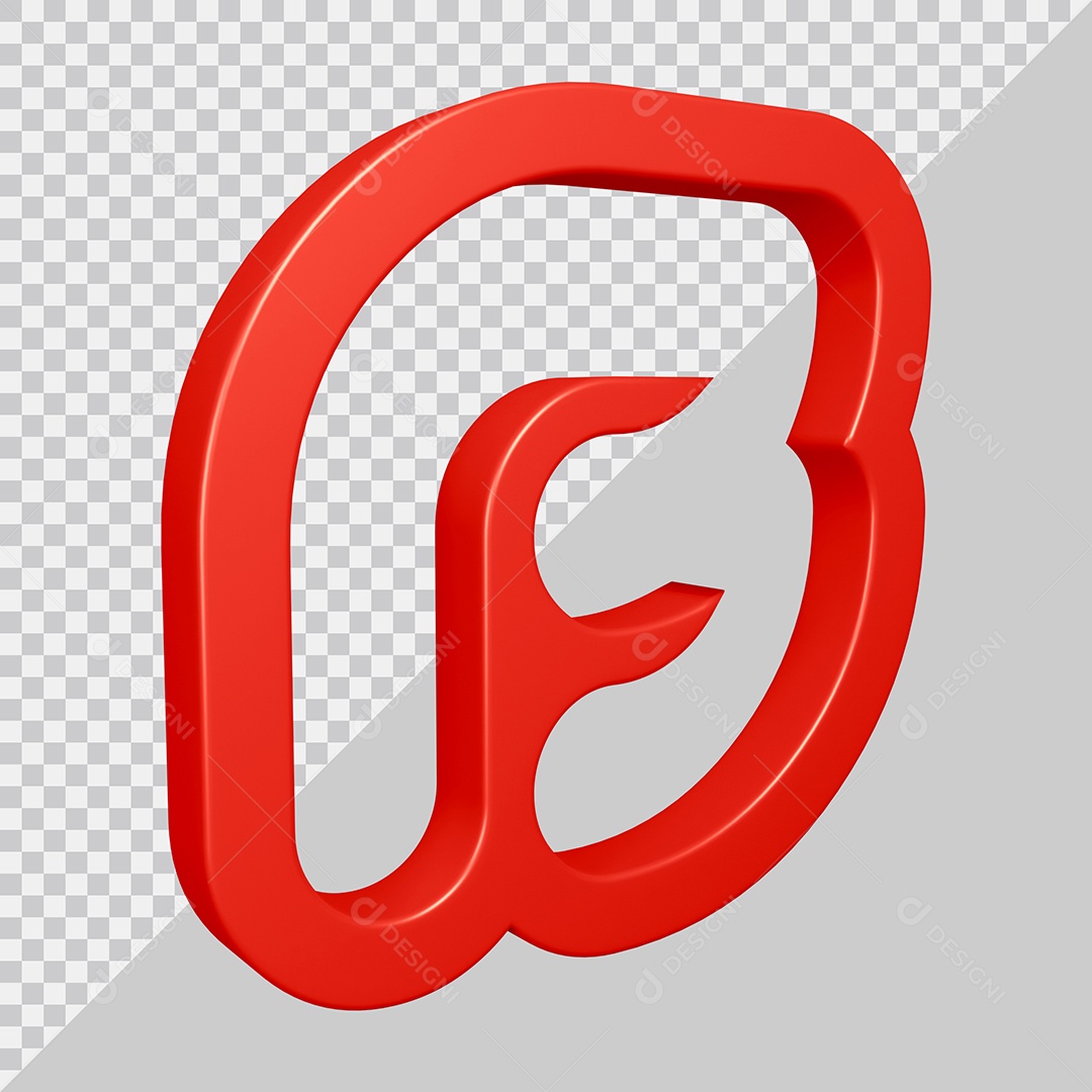 Elemento 3D Para Composição Letra B Vermelha PSD