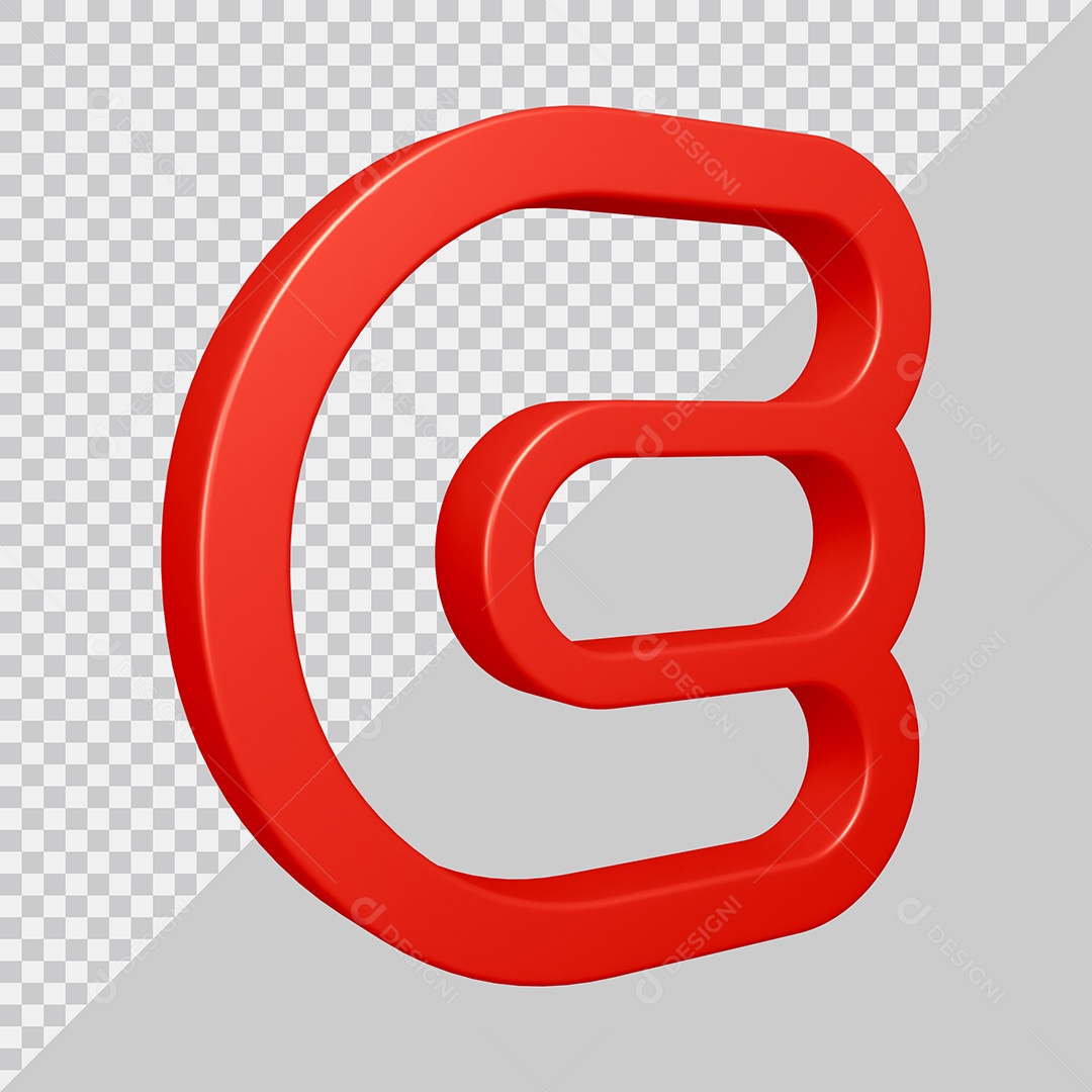 Elemento 3D Para Composição Letra E Vermelha PSD