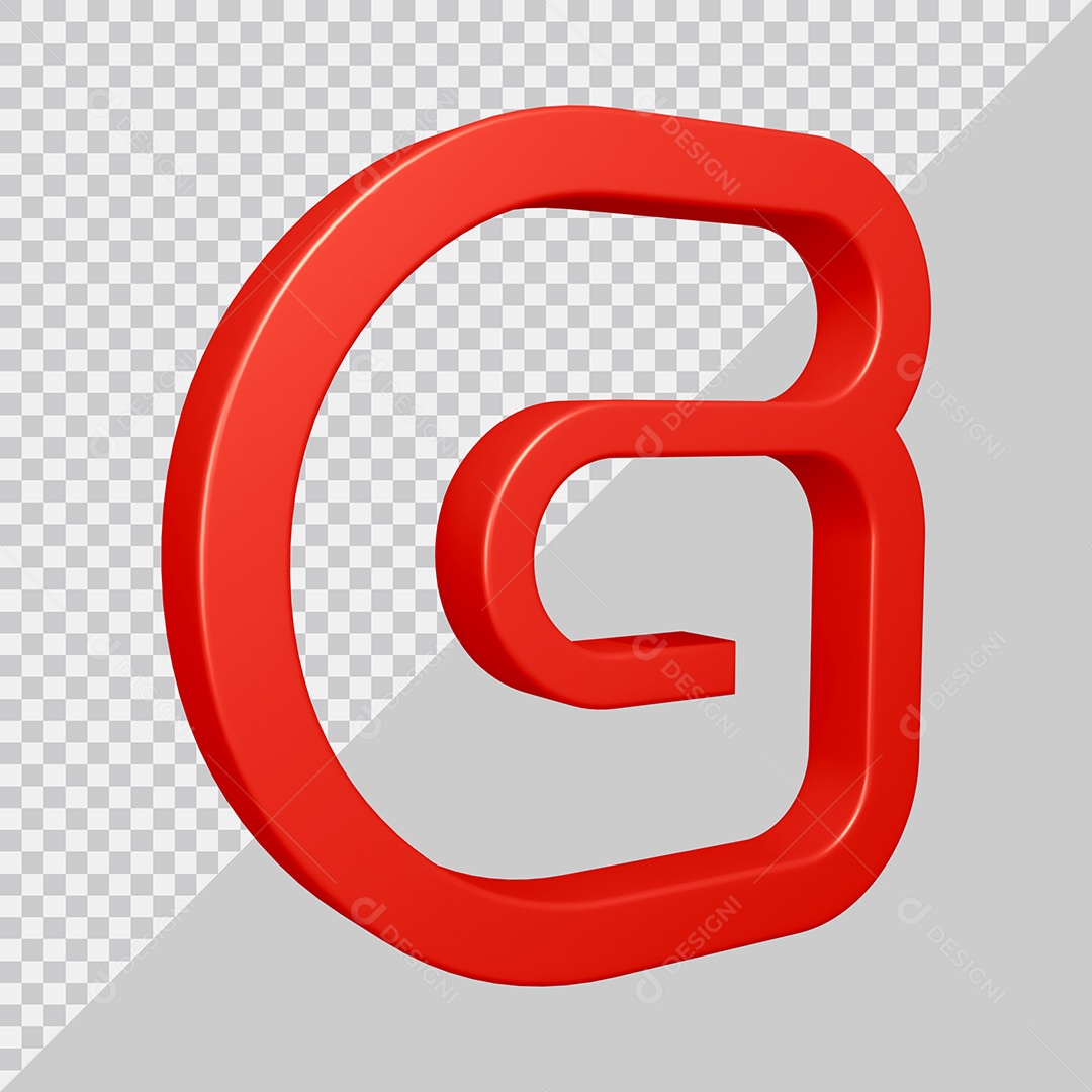 Elemento 3D Para Composição Letra G Vermelha PSD