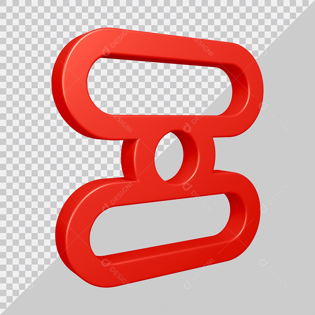 Elemento 3D Para Composição Letra I Vermelha PSD