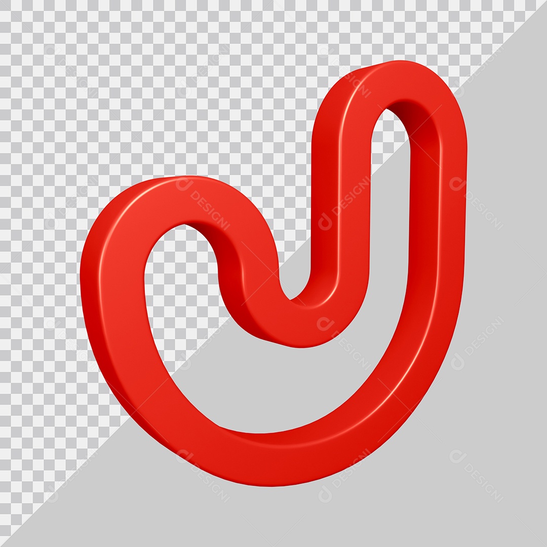 Elemento 3D Para Composição Letra J Vermelha PSD