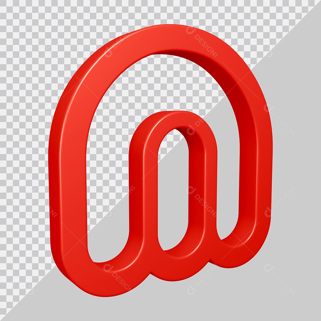 Elemento 3D Para Composição Letra M Vermelha PSD