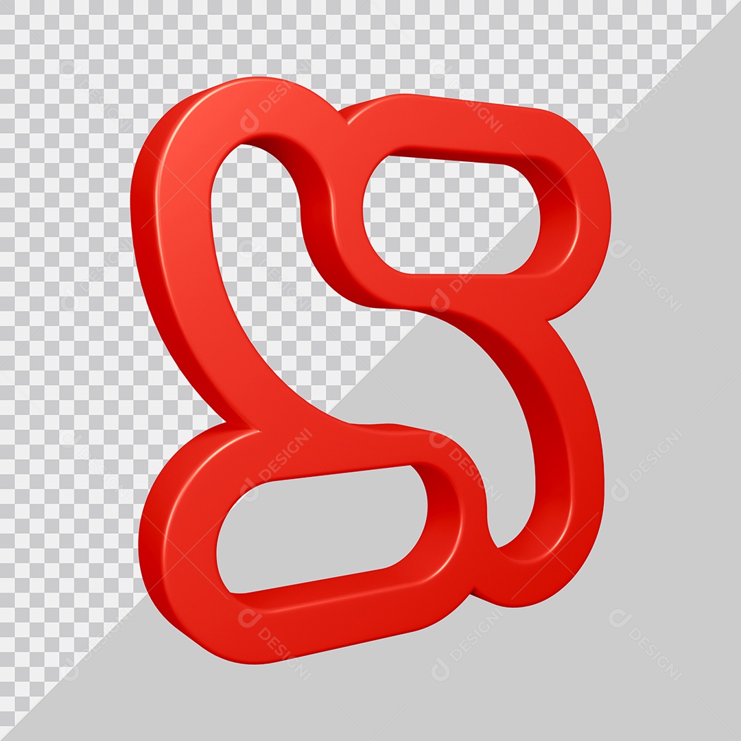 Elemento 3D Para Composição Letra S Vermelha PSD