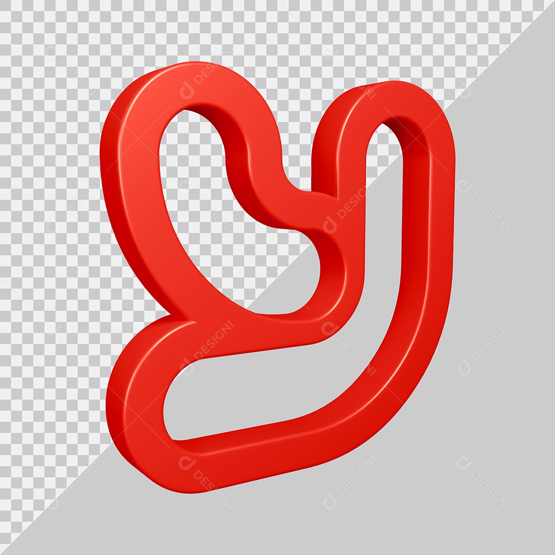 Elemento 3D Para Composição Letra Y Vermelha PSD