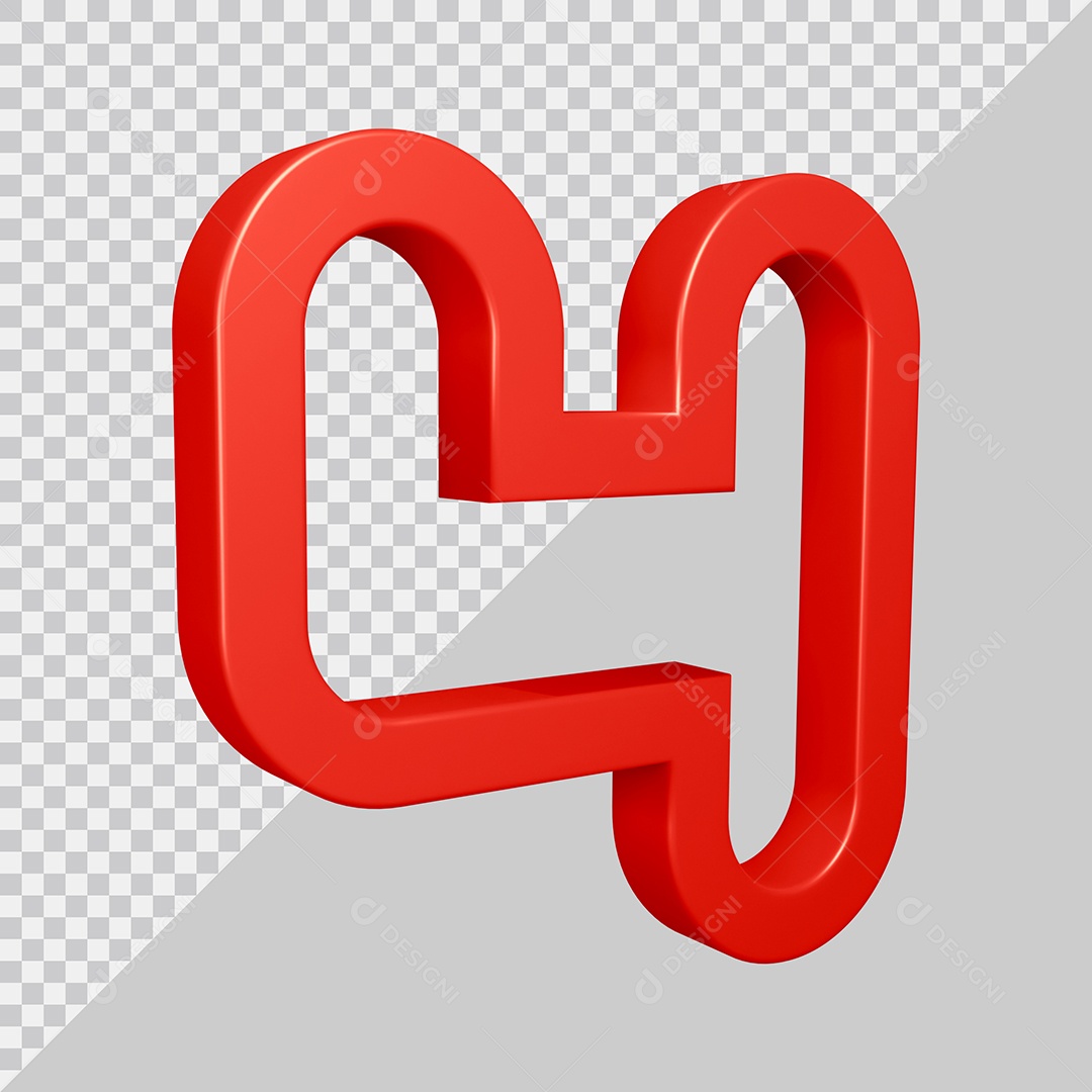 Elemento 3D Para Composição Número 4 Vermelha PSD