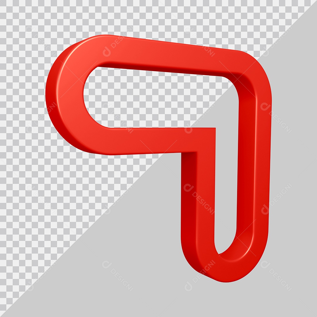 Elemento 3D Para Composição Número 7 Vermelha PSD