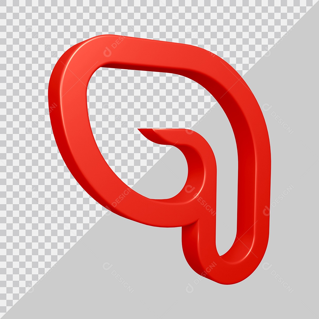 Elemento 3D Para Composição Número 9 Vermelha PSD