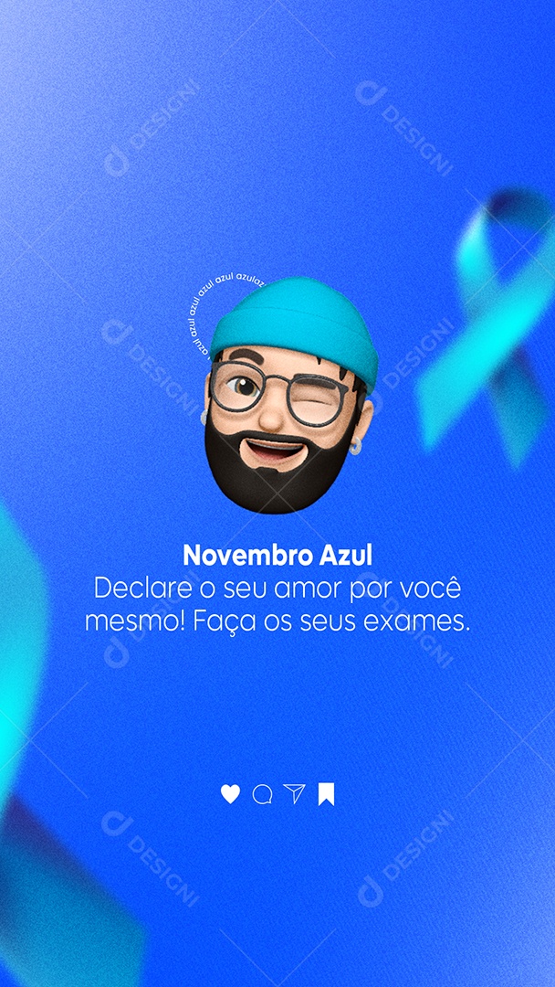 Story Declare o Seu Amor Por Você Mesmo Novembro Azul Social Media PSD Editável