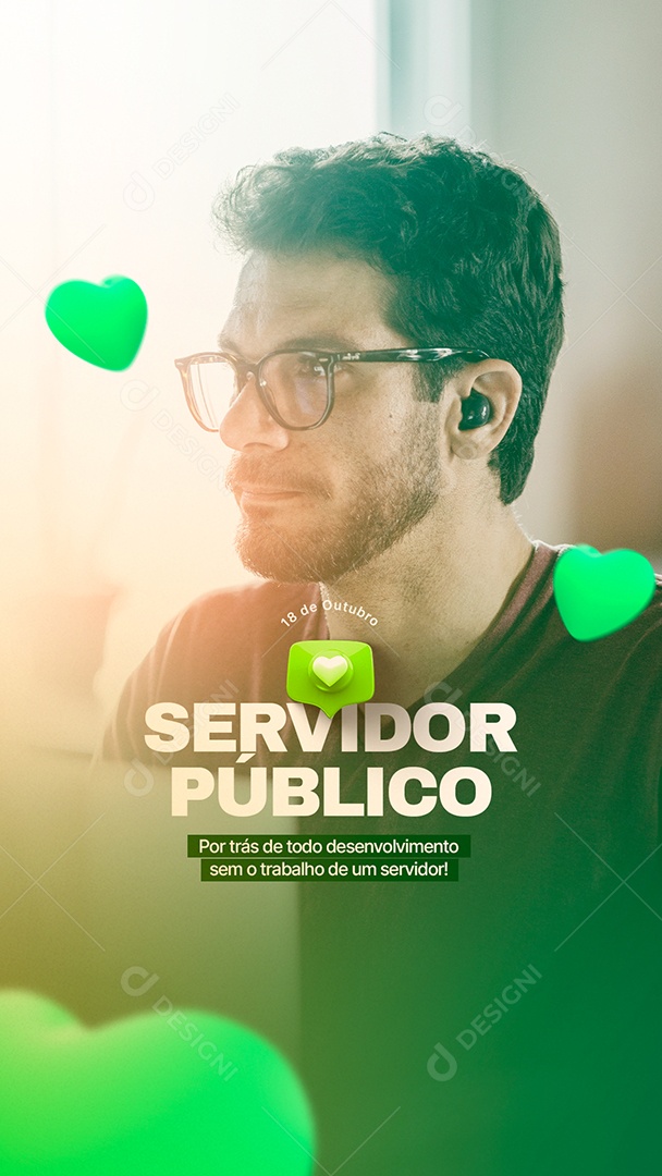 Story Por Trás de Todo Desenvolvimento Dia do Servidor Público Social Media PSD Editável