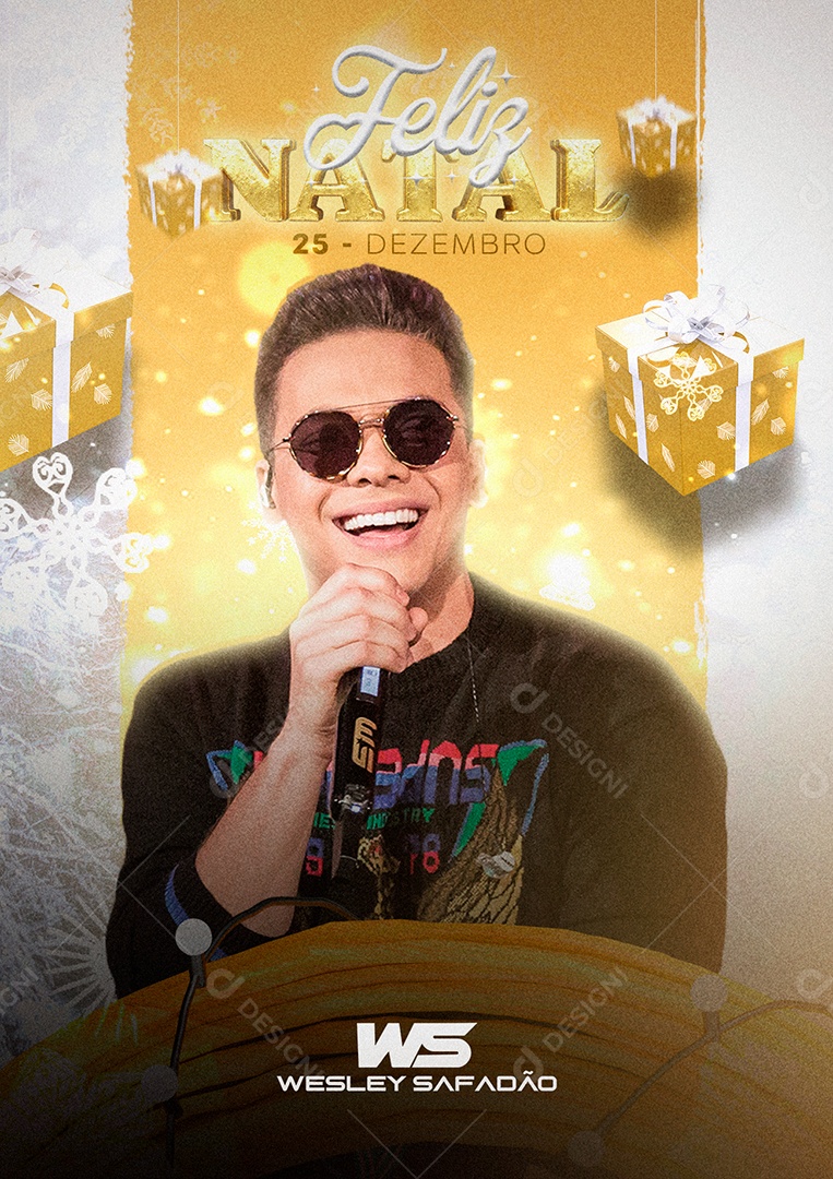 Feliz Natal Wesley Safadão Flyer Social Media PSD Editável