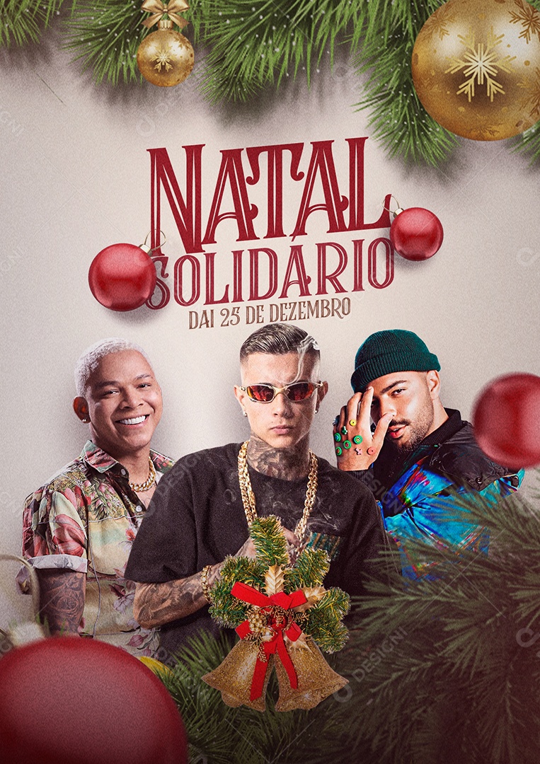 Natal Solidário Aldair Playboy Mc Paiva Pedro Sampaio Flyers Social Media PSD Editável