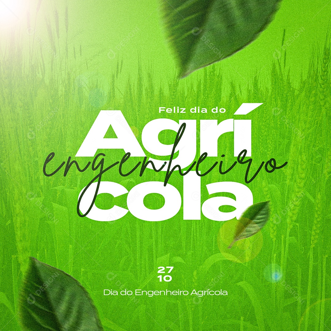 Feliz Dia do Engenheiro Agrícola 27 de Outubro Social Media PSD Editável