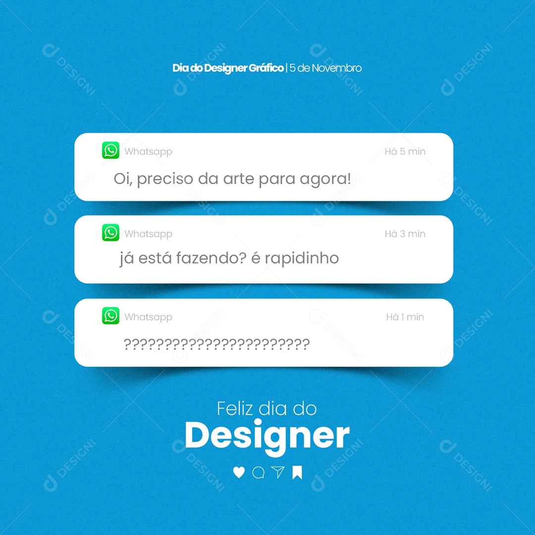 Oi Preciso da Arte Para Agora Dia do Designer Gráfico Social Media PSD Editável