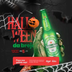 Halloween da Breja Cervejaria Heineken Social Media PSD Editável