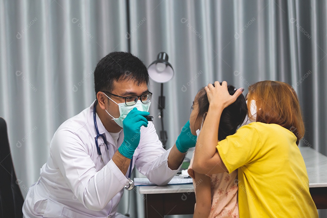 Mother taking her daughter to the doctor