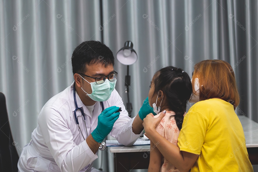 Mother taking her daughter to the doctor