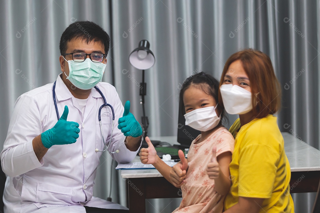 Mother taking her daughter to the doctor