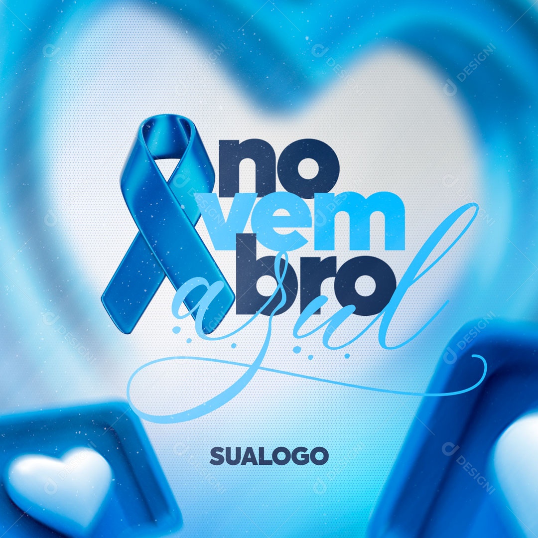 Novembro Azul é o Mês de Conscientização do Câncer de Próstata Social Media PSD Editáve